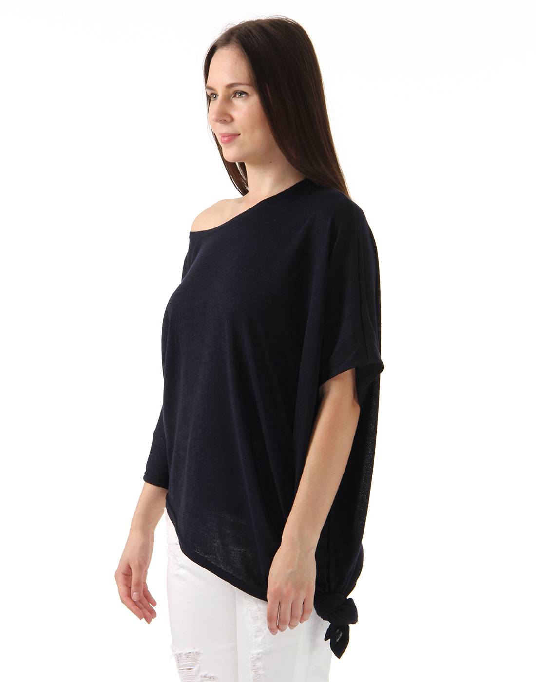 Ax Paris Women Casual Wear Black Asymmetric Top